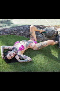 jet black haired and hot stripper in a skimpy bikini in western sydney's bankstown